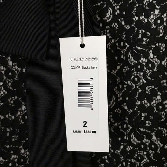 NWT ERIN Erin Fetherston Black & Ivory White Lace Dress - Size 2 - Picture 10 of 10